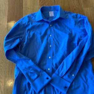 Men’s blue dress shirt with French cuffs. 15 1/2 x35- never worn- regular fit